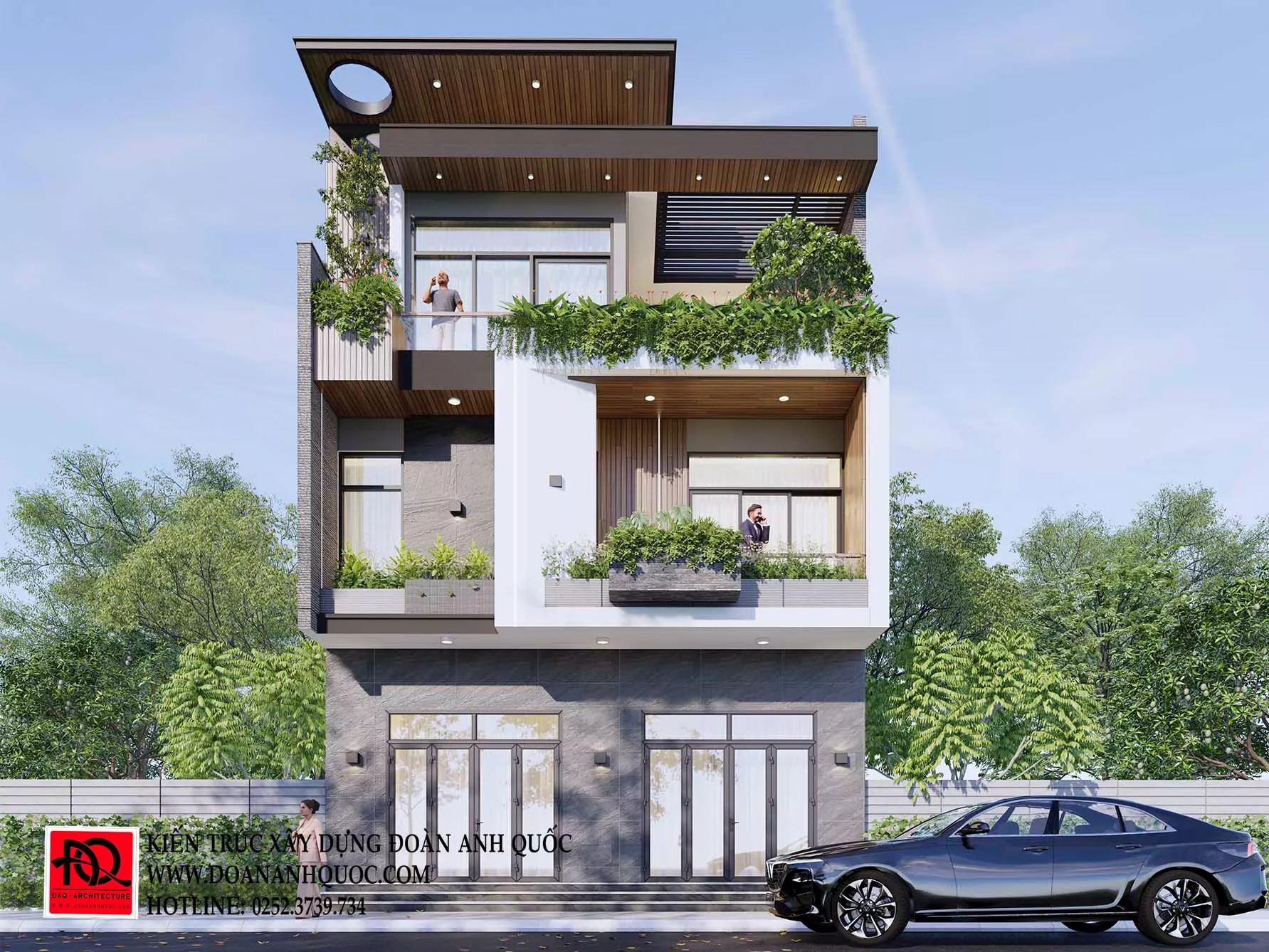 Thiết kế thi công nhà phố hiện đại 3 tầng 9x8m tại Phú Tài Phan Thiết